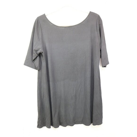 Eileen Fisher Black Semi-Sheer Flowy Top-100% Silk-Size Large - Picture 7 of 9